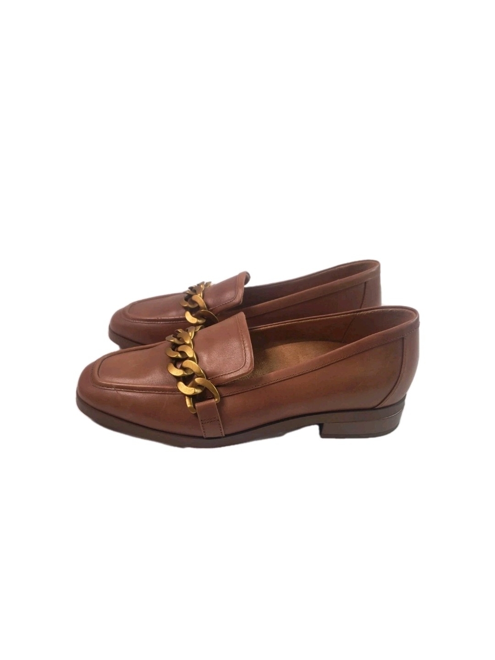 VIONIC Classic Brown Leather Chain Loafer - Women's SIZE 8.5